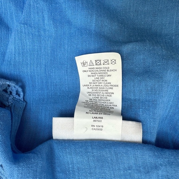 La Blanca Sz XS coverup Blue Crochet Beach Cover-Up 100% cotton Vacation boho - Picture 5 of 5